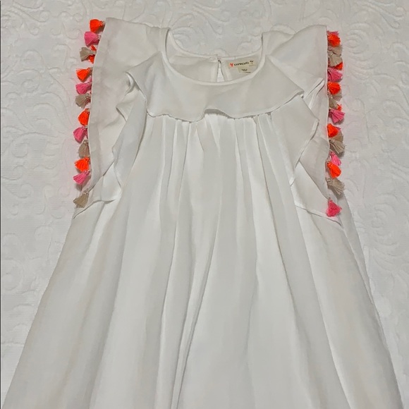 J.Crew Crewcut tassel white beach dress size 7 EUC - Picture 2 of 6